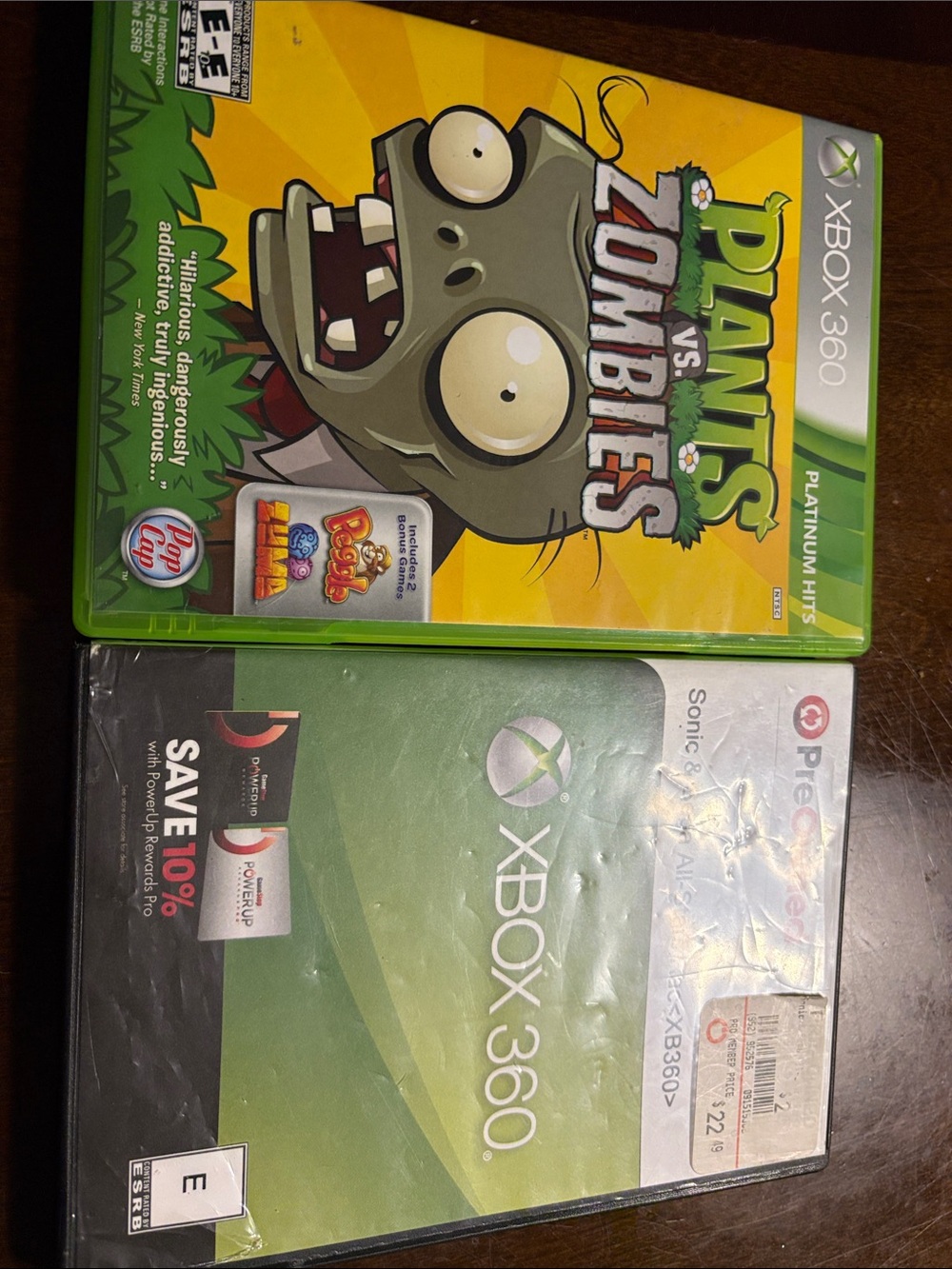 Plants vs. Zombies & sonic & sega all-stars rac